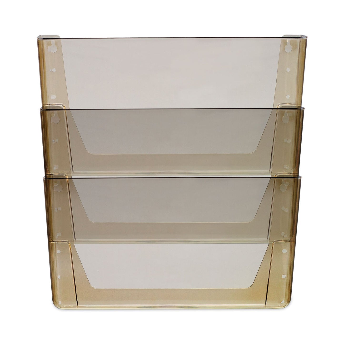 Storex Wall File, 3 Sections, Letter Size, 13" x 4" x 14",  Smoke, 3/Set