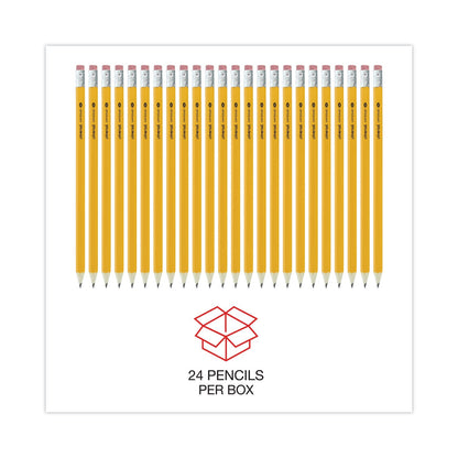 Universal #2 Pre-Sharpened Woodcase Pencil, HB (#2), Black Lead, Yellow Barrel, 24/Pack