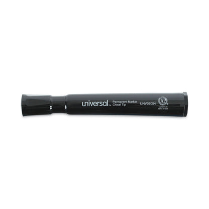 Universal Chisel Tip Permanent Marker Value Pack, Broad Chisel Tip, Black, 60/Pack