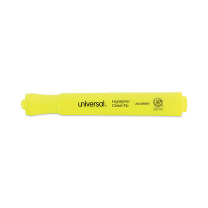 Universal Desk Highlighter Value Pack, Fluorescent Yellow Ink, Chisel Tip, Yellow Barrel, 36/Pack