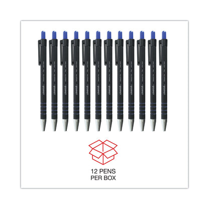 Universal Ballpoint Pen, Retractable, Fine 0.7 mm, Blue Ink, Blue Barrel, Dozen