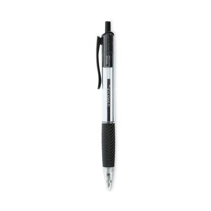 Universal Comfort Grip Ballpoint Pen, Retractable, Medium 1 mm, Black Ink, Clear Barrel, 48/Pack