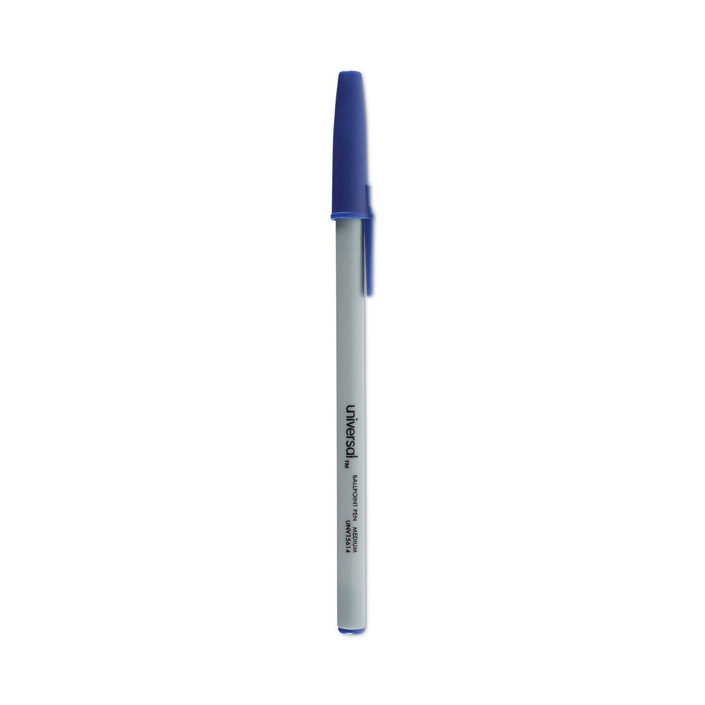 Universal Ballpoint Pen Value Pack, Stick, Medium 1 mm, Blue Ink, Gray Barrel, 60/Pack