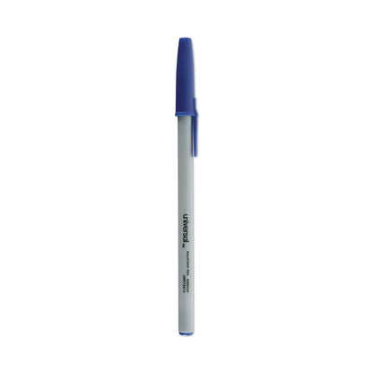 Universal Ballpoint Pen Value Pack, Stick, Medium 1 mm, Blue Ink, Gray Barrel, 60/Pack