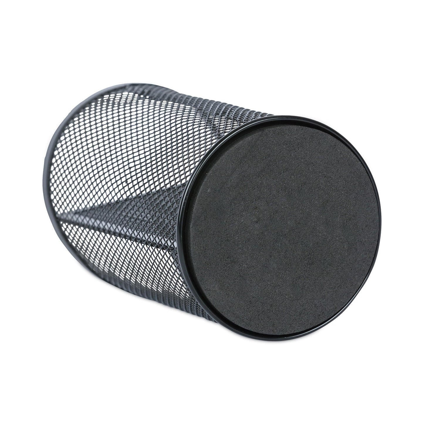 Universal Metal Mesh 3-Compartment Pencil Cup, 4.13" Diameter x 6"h, Black