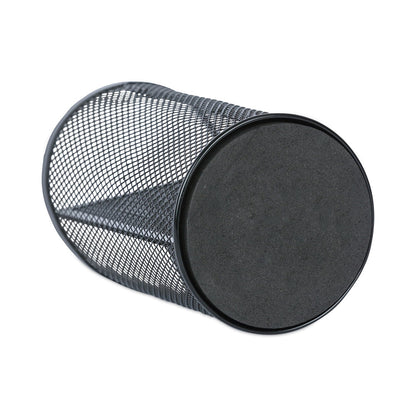 Universal Metal Mesh 3-Compartment Pencil Cup, 4.13" Diameter x 6"h, Black
