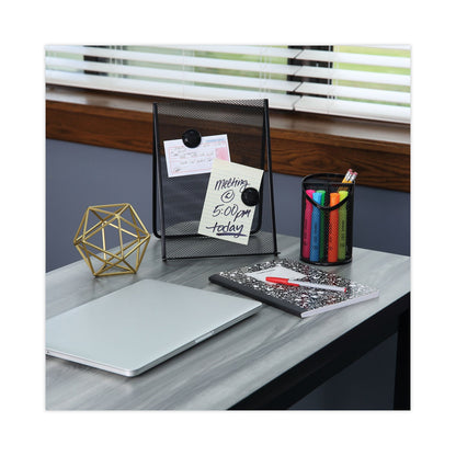 Universal Metal Mesh 3-Compartment Pencil Cup, 4.13" Diameter x 6"h, Black