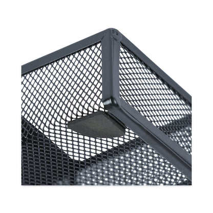 Universal Metal Mesh Drawer Organizer, Six Compartments, 15 x 11.88 x 2.5, Black