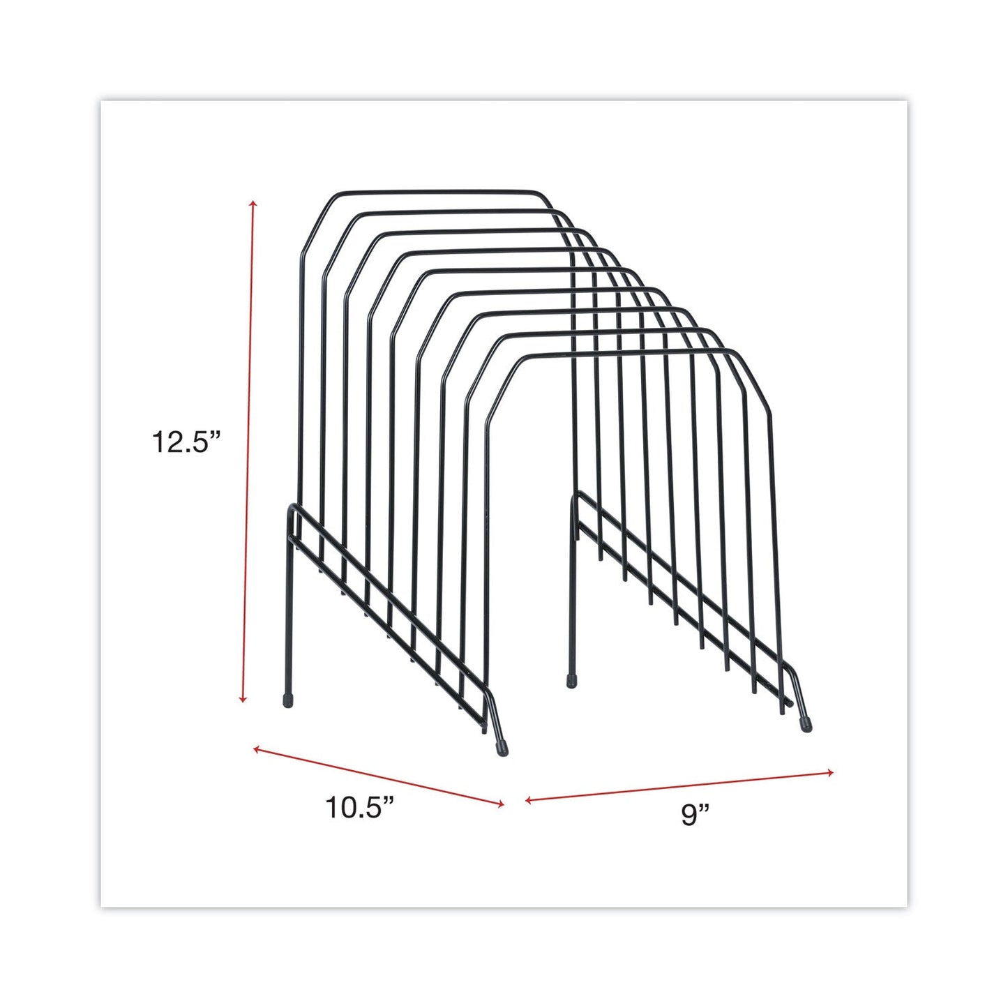 Universal Wire Tiered File Sorter, 8 Sections, Letter to Legal Size Files, 8" x 10.5" x 12.5", Black