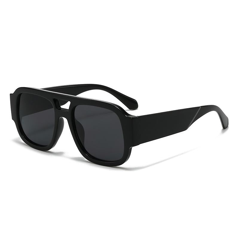 Retro Pilot Sunglasses for Men Women Double Bridge Aviation Square Sunglasses 70S Fashion Classic Sun Glasses Vintage Shades UV400 Protection