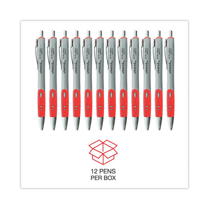 Universal Comfort Grip Gel Pen, Retractable, Medium 0.7 mm, Red Ink, Silver Barrel, Dozen