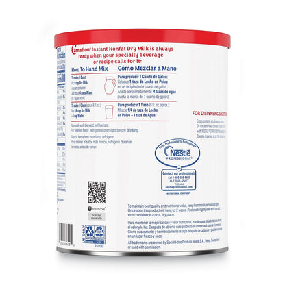 Carnation Instant Nonfat Dry Milk, Unsweetened, 22.75 oz Canister, 4/Carton