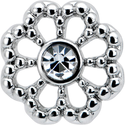 16G 1/4 Clear Gem Baroque Fabulous Flower Cartilage Tragus Earring