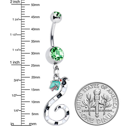 Green Gem Officially Licensed Beetlejuice SandWorm Dangle Belly Ring