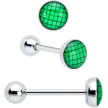 Licensed Dragonball Z Gold Tone Blue Green Barbell Tongue Ring Set of 4