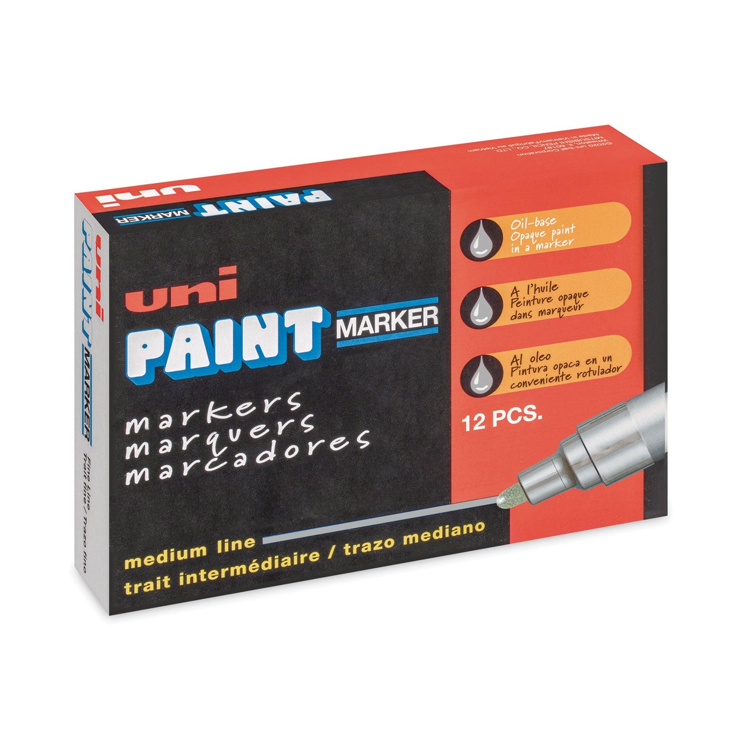 uni Permanent Marker, Medium Bullet Tip, Metallic Silver