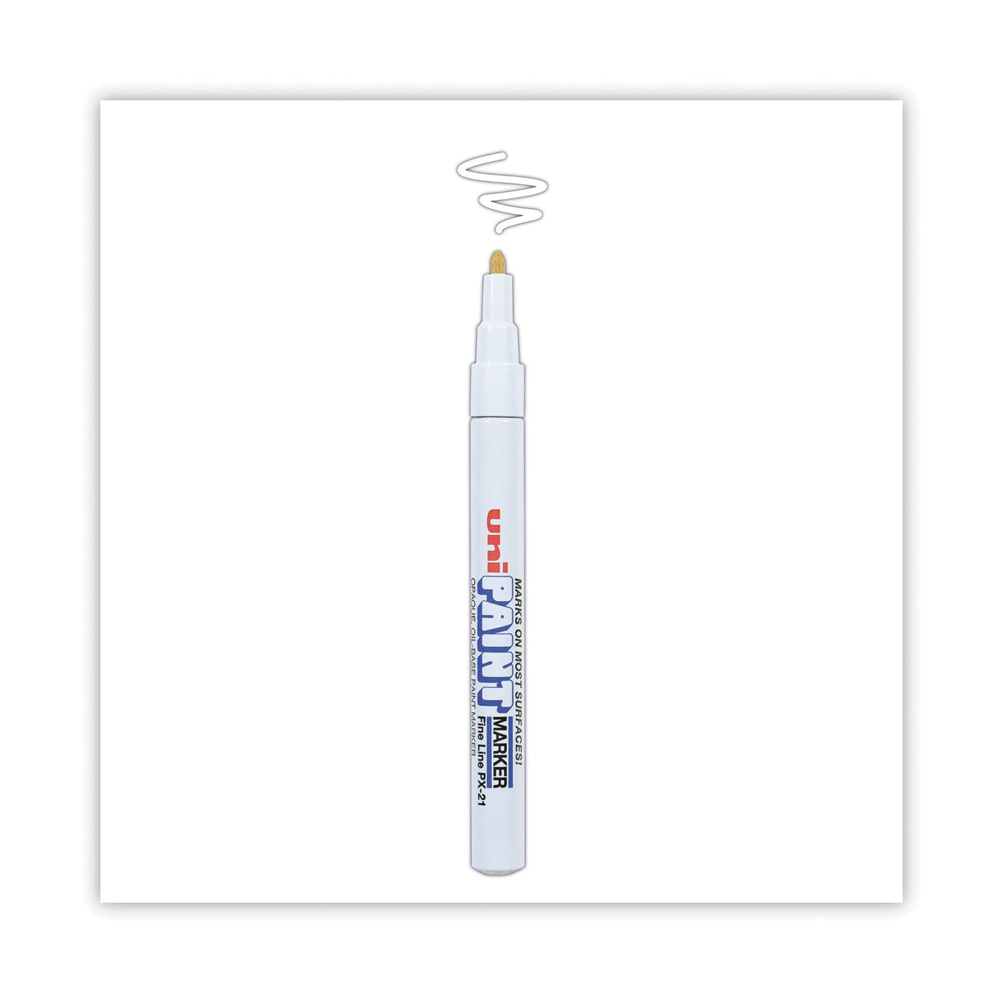 uni Permanent Marker, Fine Bullet Tip, White