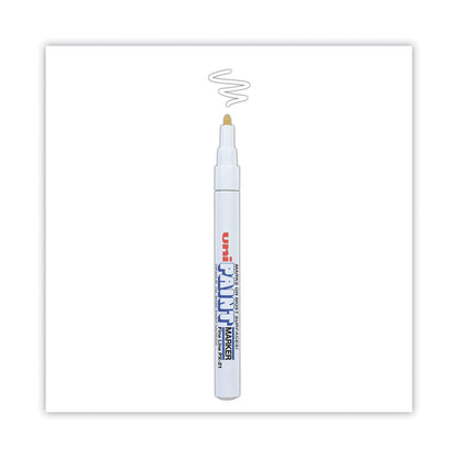uni Permanent Marker, Fine Bullet Tip, White