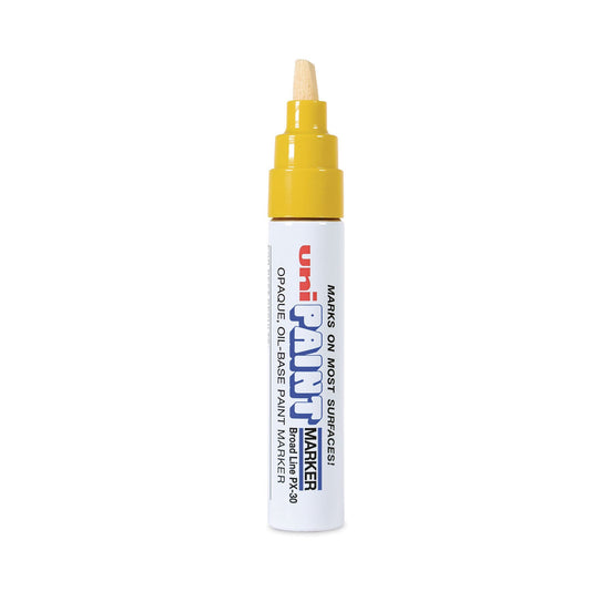 uni Permanent Marker, Broad Chisel Tip, Yellow