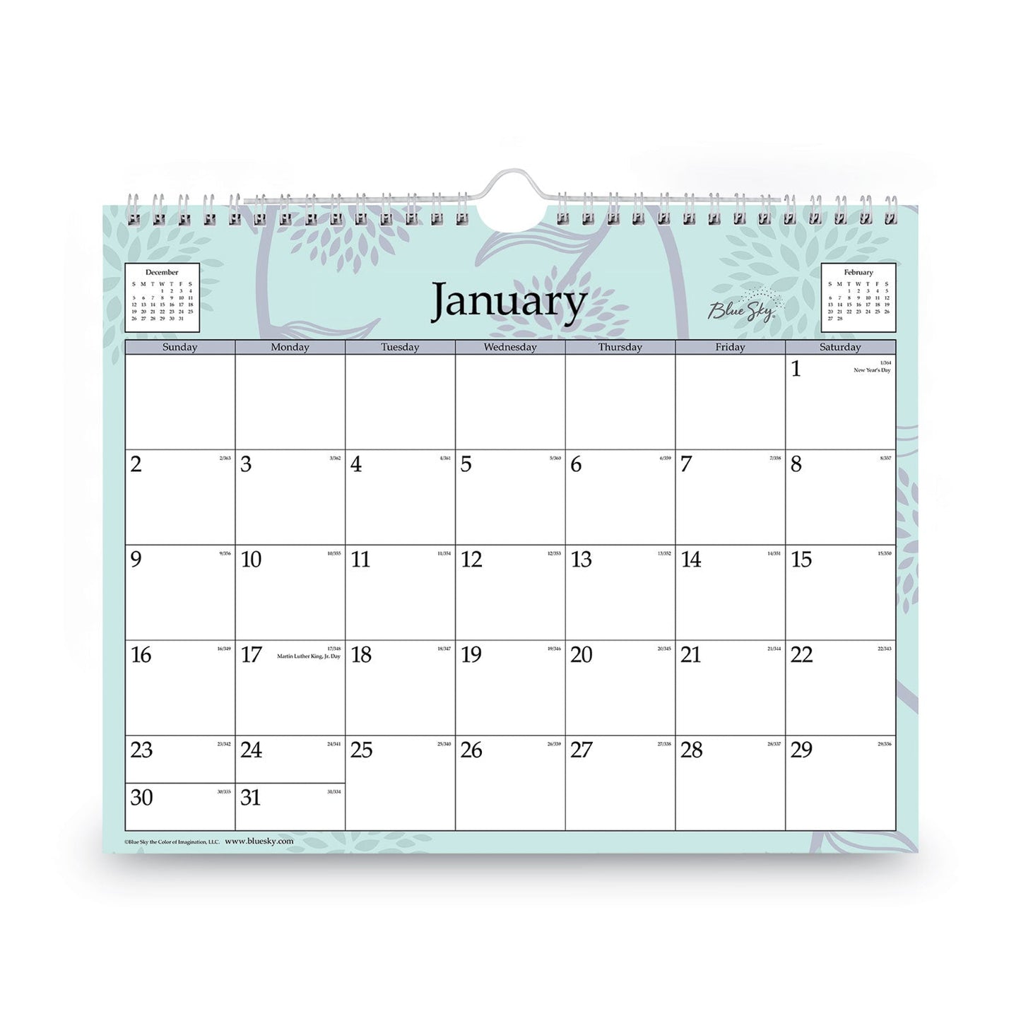 Blue Sky Rue Du Flore Wall Calendar, Rue du Flore Artwork, 11 x 8.75, White/Jade/Lavender Sheets, 12-Month (Jan to Dec): 2023
