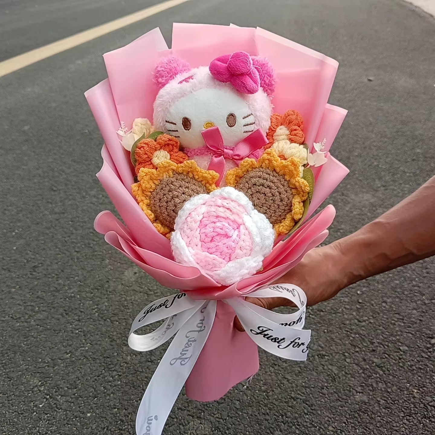 Hello Kitty Cartoon Plush Bouquet Anime Rose Flowers Doll Home Wedding Decoration Christmas Valentine'S Day Gift