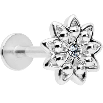 16G 5/16 Clear Gem Starry Flower Labret Monroe Tragus