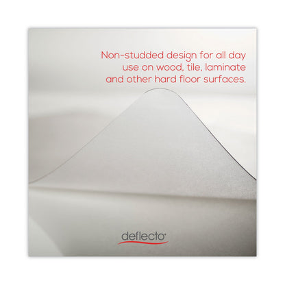 deflecto EconoMat All Day Use Chair Mat for Hard Floors, Lip, 46 x 60, Low Pile, Clear