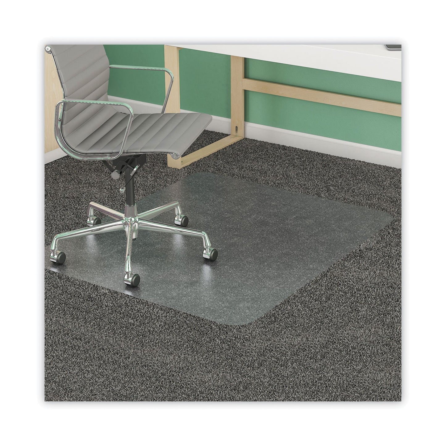 deflecto SuperMat Frequent Use Chair Mat for Medium Pile Carpet, 36 x 48, Rectangular, Clear