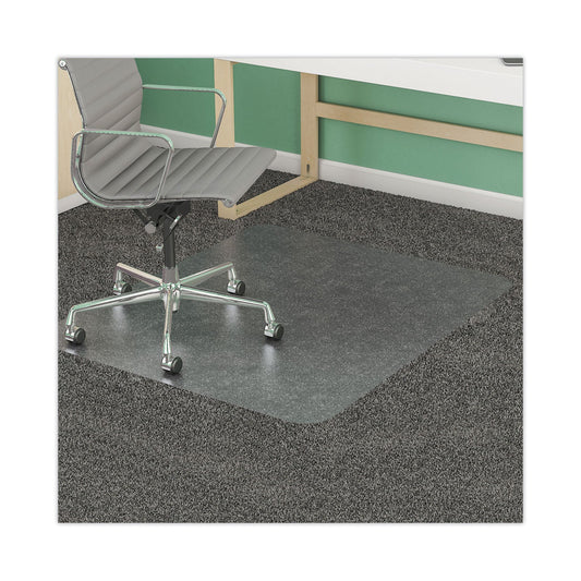 deflecto SuperMat Frequent Use Chair Mat, Med Pile Carpet, Flat, 45 x 53, Rectangular, Clear