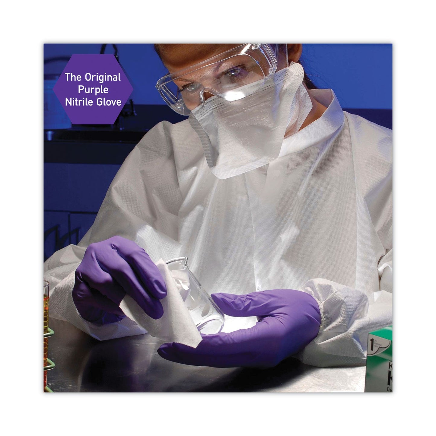 Kimtech PURPLE NITRILE Exam Gloves, 242 mm Length, Medium, Purple, 100/Box