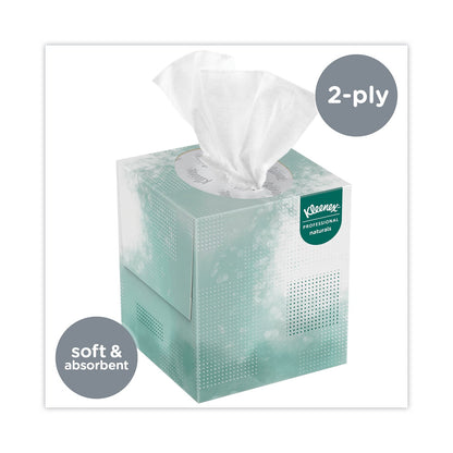 Kleenex Naturals Facial Tissue for Business, BOUTIQUE POP-UP Box, 2-Ply, White, 90 Sheets/Box, 36 Boxes/Carton