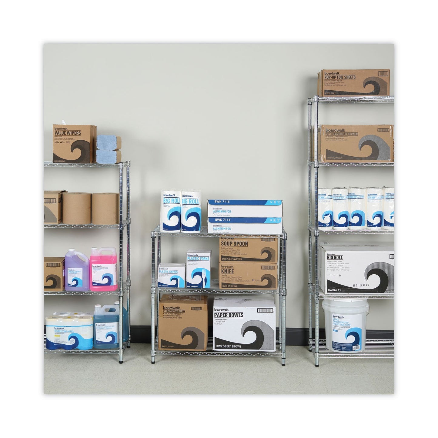 Alera Residential Wire Shelving, Three-Shelf, 36w x 14d x 36h, Silver