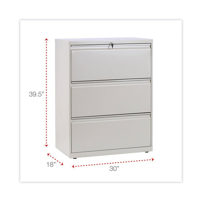 Alera Lateral File, 3 Legal/Letter/A4/A5-Size File Drawers, Putty, 30" x 18" x 39.5"
