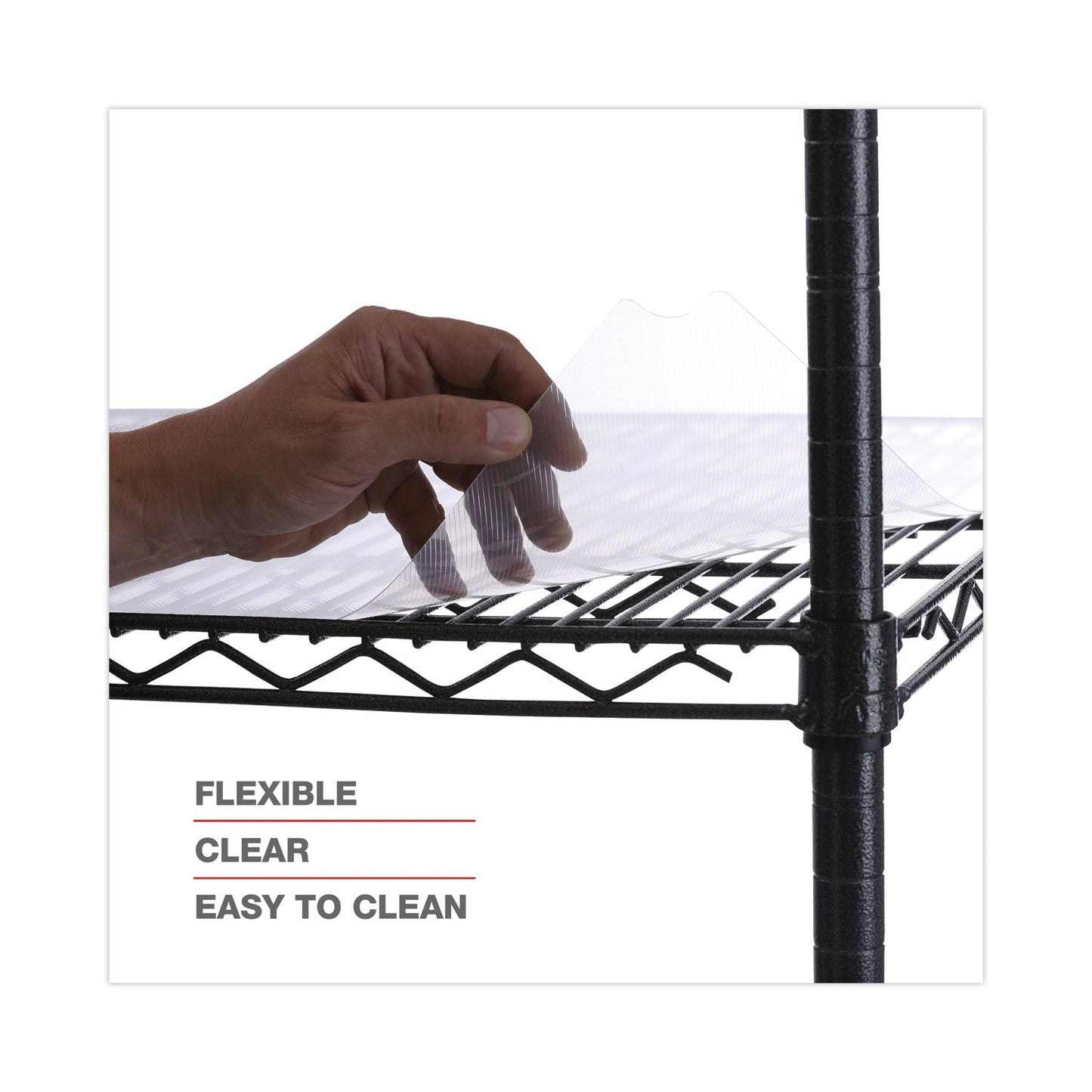Alera Shelf Liners For Wire Shelving, Clear Plastic, 36w x 24d, 4/Pack