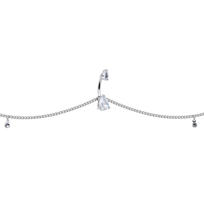 Clear Gem Double Drop Double Mount Belly Ring Belly Chain
