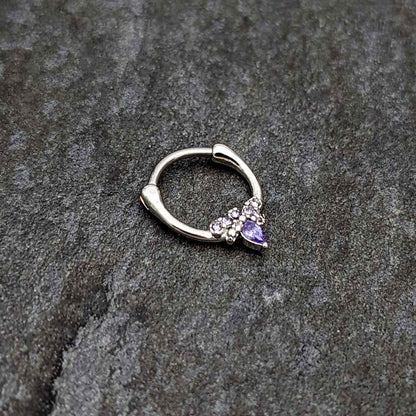 16G 5/16 Purple Gem Bee Glamour Cartilage Clicker