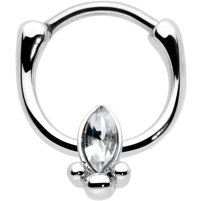 16G 5/16 Clear Gem Deco Oval Cartilage Clicker