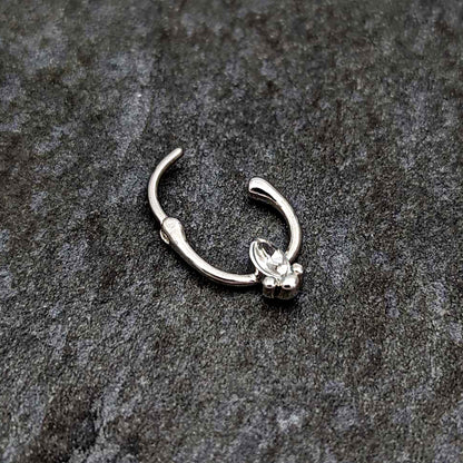 16G 5/16 Clear Gem Deco Oval Cartilage Clicker
