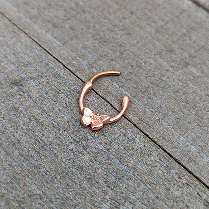 16G 5/16 Rose Gold Tone Simple Textured Butterfly Cartilage Clicker