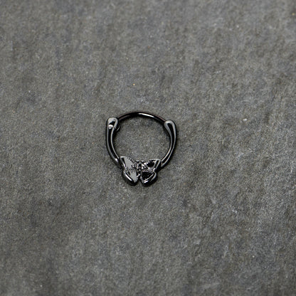 16G 3/8 Black Textured Simple Butterfly Cartilage Clicker