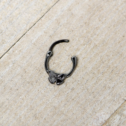 16G 3/8 Black Textured Simple Butterfly Cartilage Clicker
