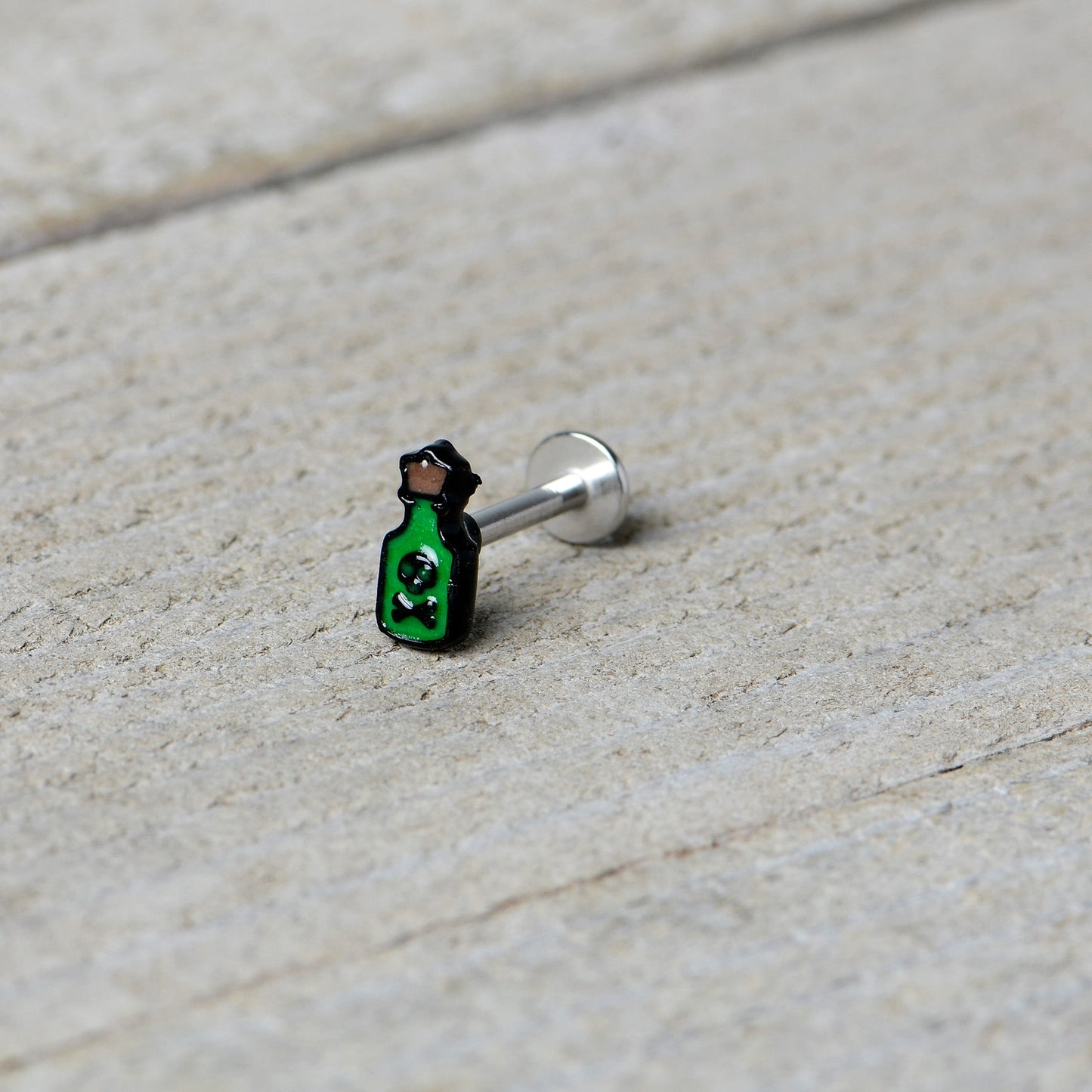 16G 5/16 Poison Green Bottle Glow in the Dark Labret Monroe Tragus