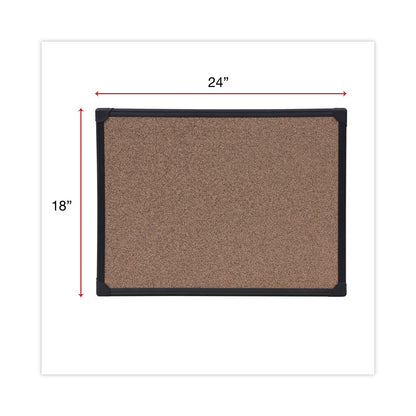 Universal Tech Cork Board, 24 x 18, Cork, Black Frame