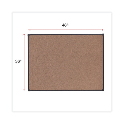Universal Tech Cork Board, 48 x 36, Cork, Black Frame