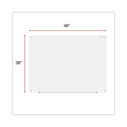 Universal Frameless Glass Marker Board, 48" x 36", White
