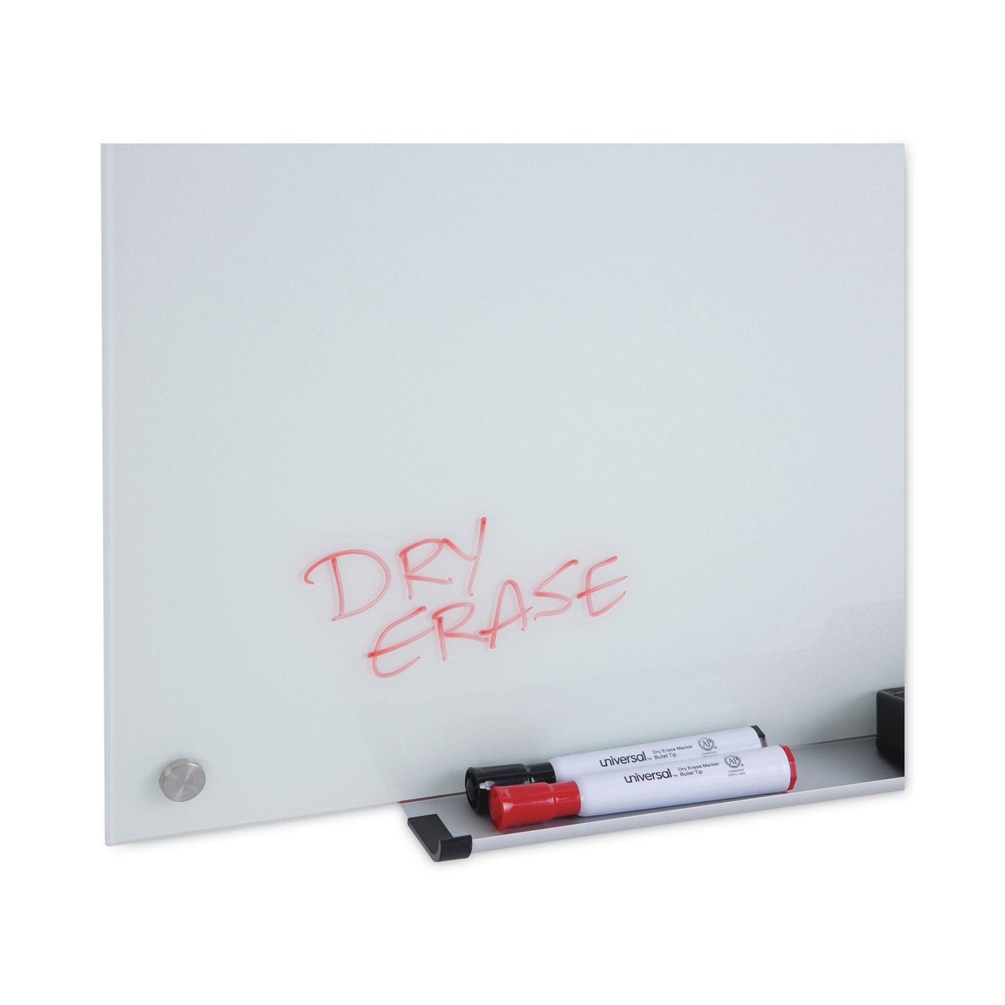 Universal Frameless Glass Marker Board, 48" x 36", White