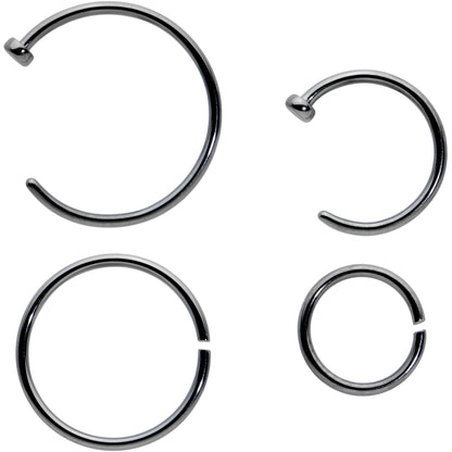 20G 12 Pack ASTM F-136 Implant Grade Titanium Hoop Nose Ring Septum Cartilage Ear Hoop Earring Set
