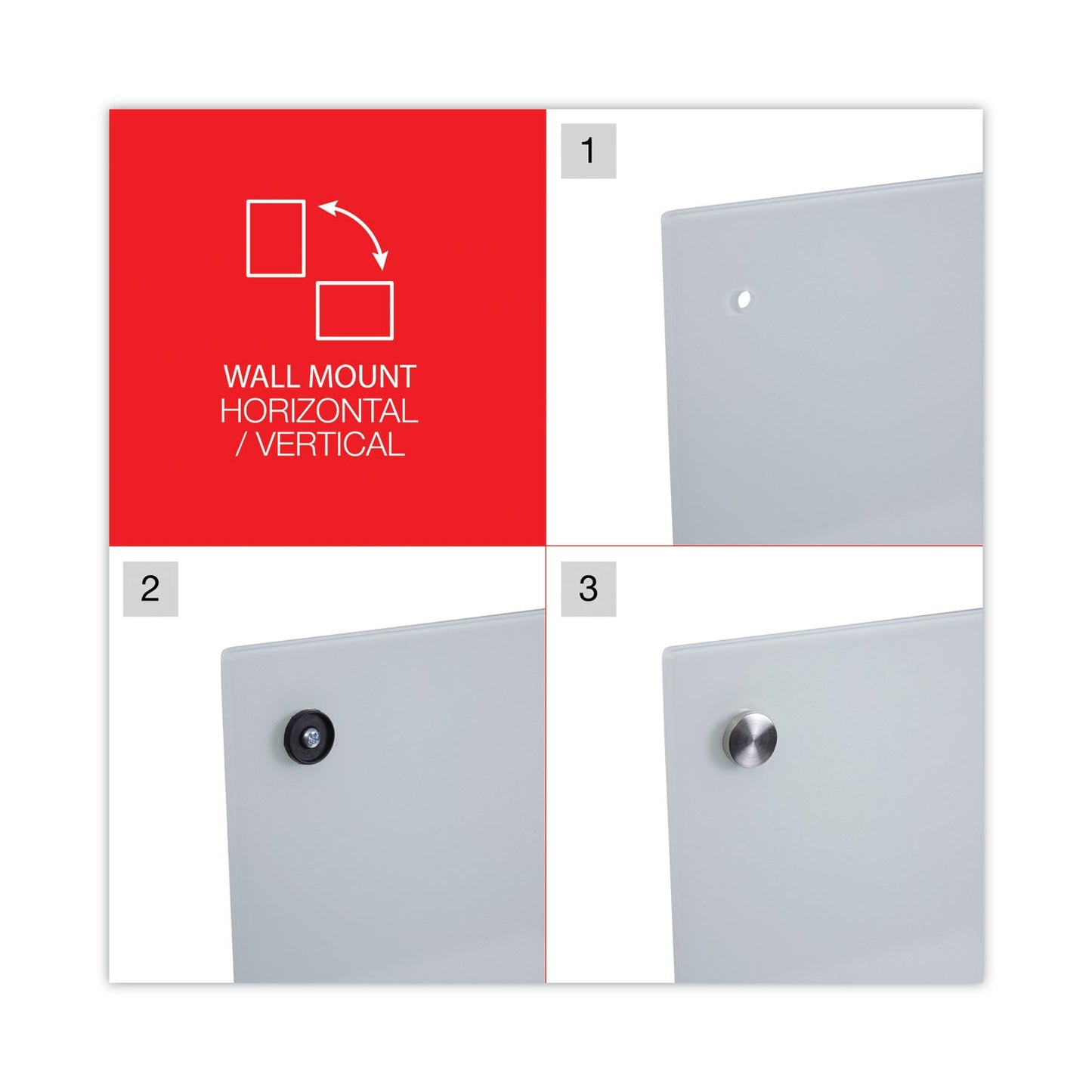 Universal Frameless Glass Marker Board, 72" x 48", White