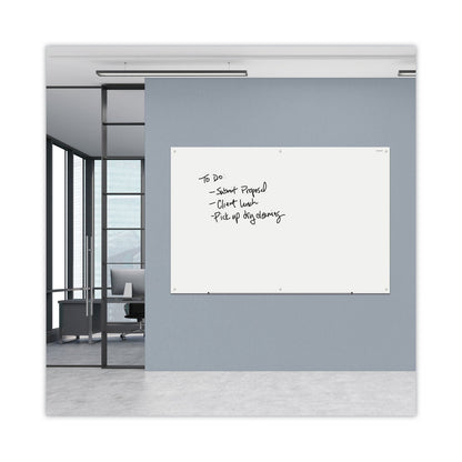 Universal Frameless Glass Marker Board, 72" x 48", White
