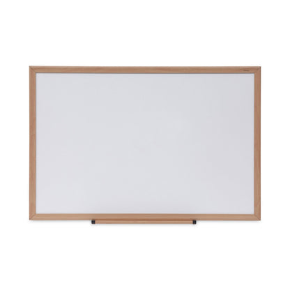 Universal Dry Erase Board, Melamine, 36 x 24, Oak Frame